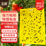 北蔬 粘虫板黄板诱虫板家用菜园大棚 15*20cm双面粘虫板20张带扎丝