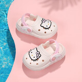 Hello Kitty童鞋女童宝宝拖鞋夏季轻便透气花园鞋儿童洞洞鞋5902米色22