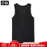 马登工装美式棉背心男健身运动老头汗衫无袖t恤跨栏重磅螺纹坎肩打底 黑色 【拍2件减5元/男士背心】 XL （修身版型，可拍大一码）