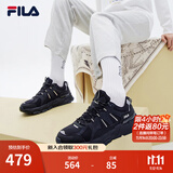 FILA 斐乐TREK老爹鞋男鞋新款休闲鞋时尚复古运动鞋跑鞋 F12M211129FCB-鱼子灰/黑 39