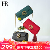 HR赫莲娜包包女包时尚女小方包头层牛皮单肩包简约链条包生日礼物 红色