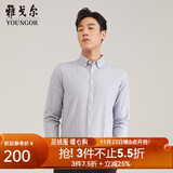 雅戈尔（YOUNGOR）长袖衬衫男绒面衬衫格纹衬衫棉质面料绒面舒适 VLRM170021DKY灰色 41