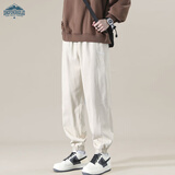 顶峰保罗（Dingfengbaoluo）休闲裤束脚锥形男士秋季痞帅潮牌百搭工装运动长裤子K2061卡其色L