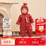 巴拉巴拉童装婴儿连体羽绒服轻薄羽绒服宝宝衣服2025冬装抱衣爬服男童女童 红色糖葫芦-白鸭绒 90 cm-充绒量47g