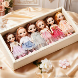 迪漫奇换装娃娃儿童玩具女孩迷你公主洋娃娃生日礼物手提袋6只生日礼物