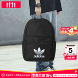 阿迪达斯 （adidas）背包男包女包 25新款运动包休闲时尚旅行双肩包大学生电脑书包 IJ0761/黑色/三叶草 MISC