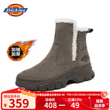 Dickies女士雪地靴女靴冬季加绒加厚短靴保暖棉鞋靴子 驼色 38 