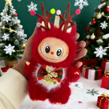 3代labu拉布拉布娃娃labu潮玩毛绒玩具儿童生日新年礼物挂件礼物 圣诞专属红色