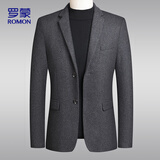 罗蒙（ROMON）羊毛呢西服男士秋冬商务休闲职业正装西装礼服爸爸外套XF78灰色L