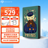 希捷（SEAGATE） 移动硬盘 简系列彩绘个性定制 USB3.0 2.5英寸便携高速 兼容Mac 含数据恢复服务 猫大胡子 4TB 送硬盘包
