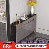 澳之音餐边柜一体靠墙柜子轻奢岩板餐厅边柜超薄家用厨房客厅储物茶水柜 79*35cm/岩板+烤漆/加厚/带高脚