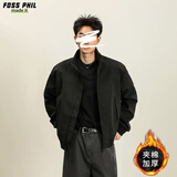 Foss Phil工装夹克男士秋冬季夹棉保暖美式立领棒球服外套26187M黑色L