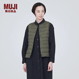 无印良品（MUJI）女式 轻量羽绒便携式背心女款马甲马夹秋冬保暖外搭羽绒内胆 烟熏绿色 S (155/80A)