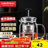 金灶（KAMJOVE）小青柑红茶泡茶壶茶水分离鹰形壶嘴高硼硅玻璃泡茶飘逸杯泡茶器 【耐热玻璃 升降内胆】A76 560ml