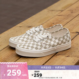 VANS范斯官方 Authentic奶茶色棋盘格元气清新男女帆布鞋低帮 棕白棋盘格 34.5