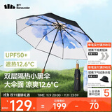 蕉下（beneunder）防紫外线遮阳伞三折双层黑胶晴雨伞防晒伞BM664蓝铃