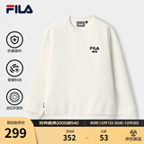 斐乐（FILA）官方男子加绒保暖卫衣秋冬季时尚休闲简约圆领套头衫长袖上衣男装 【加绒】蒸汽白-IV L