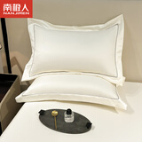 南极人（Nanjiren）冰丝枕套枕头套夏季枕套48x74cm一对冰丝枕头套枕巾单人一只枕席 奶白【一对装冰丝枕套】 48x74cm【可水洗机洗】