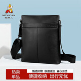 稻草人男士单肩斜挎真头层牛皮通勤休闲挂包商务时尚出差轻便大容量