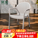 莫 家（MO JIA）莫家户外椅子阳台庭院休闲凳餐椅奶茶店摆摊椅室外桌椅靠背椅单椅 1张保拉纳椅(香槟色)