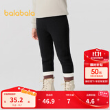 巴拉巴拉童装儿童长裤女童打底裤加绒秋冬裤子时尚撞色休闲裤百搭 黑色90001 130