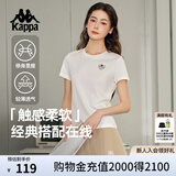 卡帕（Kappa）背靠背t恤女短袖复古2025新款夏休闲纯棉半袖运动上衣K0E42TD01D 韩国白012-经典百搭丨舒适透气 M （尺码推荐适合165/84A）