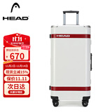 海德（HEAD）行李箱男学生铝框拉杆箱女密码箱旅行箱子 白红色30英寸