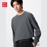 优衣库男装女装柔软圆领T恤/休闲长袖上衣25秋冬新款479783 08 深灰色 L /175/100A