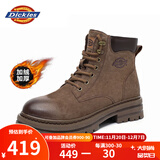 Dickies男士马丁靴高帮时尚男靴工装靴情侣靴男 咖色加绒 42-男款