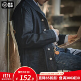 马登工装 新复古回潮水洗丹宁夹克阿美咔叽养牛猎装牛仔翻领外套男秋 牛仔蓝 L