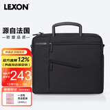 乐上（LEXON）商务单肩包男13.3英寸苹果笔记本电脑包斜挎包时尚公文包黑色