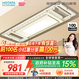 好太太（Hotata） 电动晾衣架智能自动升降晒被阳台晾衣架室外衣服架伸缩晾衣杆 D-3082T：超薄大屏+语音+奶油风