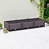 田田绿家庭阳台种菜盆长方形蔬菜种植箱楼顶种菜箱屋顶菜园大号花盆花箱 3联长120宽40高23