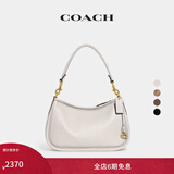 蔻驰（COACH）CARY系列女士经典标志斜挎包单肩马鞍包女包 B4/粉笔白色