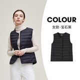 雪中飞经典新款基础舒适轻薄羽绒便捷短款保暖羽绒小马甲轻盈便携舒适 宝石黑|8086-女 L 170/92A