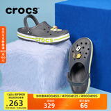 卡骆驰洞洞鞋贝雅卡骆班轻便耐磨一脚蹬休闲鞋|205089 石板灰/青柠绿-0GX 36 /37(220mm)