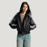 阿迪达斯（adidas）Original三叶草  2026春女款加厚保暖运动连帽棉服仿皮外套 KU6857 XS
