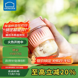 乐扣乐扣（LOCK&LOCK）咖啡杯耐热玻璃水杯子男女学生便携式双饮吸管杯随手杯350ML粉色