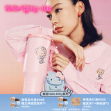 野兽派家居（tbh）保温杯三丽鸥Hello Kitty巨无霸吸管随行杯不锈钢保冷杯水杯礼物 巨无霸保温杯 粉色豹纹 1200ml (含mini收纳包挂件)