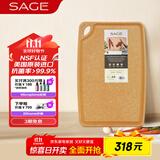 世廚（SAGE）美国进口切菜板抗菌砧板案板耐高温带凹槽和防滑垫30*45*1cm