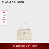 CHARLES&KEITH鳄鱼纹凯莉包手提斜挎婚包包女包生日礼物CK2-50270880-1 Ivory象牙色 S