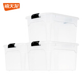 禧天龙（Citylong）特大号透明塑料衣物杂物收纳箱搬家整理储物箱置物箱 热销款【58*43*33】55升无轮三个装