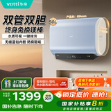 华帝（VATTI）国家补贴20%【小扁豆W5】50升电热水器双胆3300W变频一级能效内胆免清洁DDF50-i14245/241以旧换新