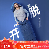 探路者（TOREAD）棉睡袋 秋冬户外情侣通用柔软舒适旅行睡袋 TECCBK90880-K451 铁蓝灰右