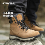 迪卡侬（DECATHLON）徒步防水保暖皮质高帮雪地鞋-肉桂色39-4272771