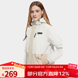 骆驼户外夹棉冲锋衣秋季新款防风透湿拼色潮牌外套 A1W118145-1，暖白/燕麦灰，女 XL