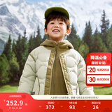 巴拉巴拉童装儿童羽绒服冬男童女童宝宝外套摇粒绒两件套时尚撞色 豆绿40044-208424107204 90cm