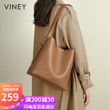 viney包包女包牛皮水桶包大容量单肩斜挎托特包生日礼物轻奢送女友老婆