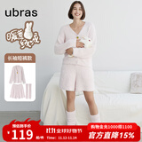 ubras【虞书欣同款】兔绒绒开襟家居服套装厚款女加绒睡衣冬季女 【长袖短裤套装】粉晨色 S