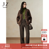 玖姿·安娜蔻奶fufu慵懒治愈系羊毛直筒糯米裤裤子女2024冬款 深咖啡 M